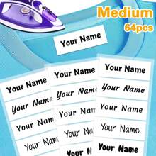 Customized Clothes Personalized Name Stickers Can Be Ironed On Clothes And Washable Labels, Washable Sewing/Iron Name Tags, Suitable For School Uniforms, Bed Sheets, Hats, Socks, School Bags, Etc. Stylish, Adorable, High-Quality Custom, Personalized, School Students, Kids For Birthdays School, Office, Home, Multi-Functional, For Valentine's Day, For Weddings, For Housewarming, Back To School Supplies,Customized Stickers,Warm Ambience - Multicolor - View 15