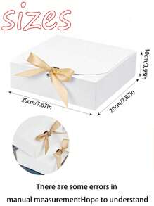 1 件/大号带盖礼品盒，适用于情人节、生日、婚礼、家庭聚会礼品包装，带丝带，白色礼品盒 - 白色 - 查看 6