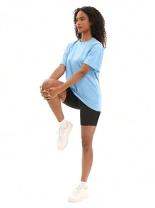 TELALEO 5 paquetes de camisetas oversize para mujer para hacer ejercicio, camisetas de manga corta, de talla grande, holgadas, de secado rápido, para gimnasio y actividades físicas - Multicolor - Ver 3