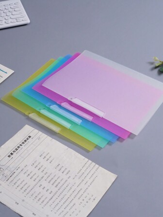 1pc A4 Size Snap Clip Swing Binder, Minimalist PP Material Waterproof & High Transparency, Suitable For Student Study And Office File Organization,Back To School,School Supplies