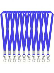 5 sztuk kolorowych różowych, niebieskich, czarnych smyczy, modny design unisex, odpowiedni do identyfikatorów biurowych, smycz na rejs, z obrotowymi haczykami do łatwego użycia, artykuły szkolne, powrót do szkoły - Wielokolorowe - Zobacz 10