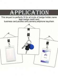 5 sztuk kolorowych różowych, niebieskich, czarnych smyczy, modny design unisex, odpowiedni do identyfikatorów biurowych, smycz na rejs, z obrotowymi haczykami do łatwego użycia, artykuły szkolne, powrót do szkoły - Wielokolorowe - Zobacz 11