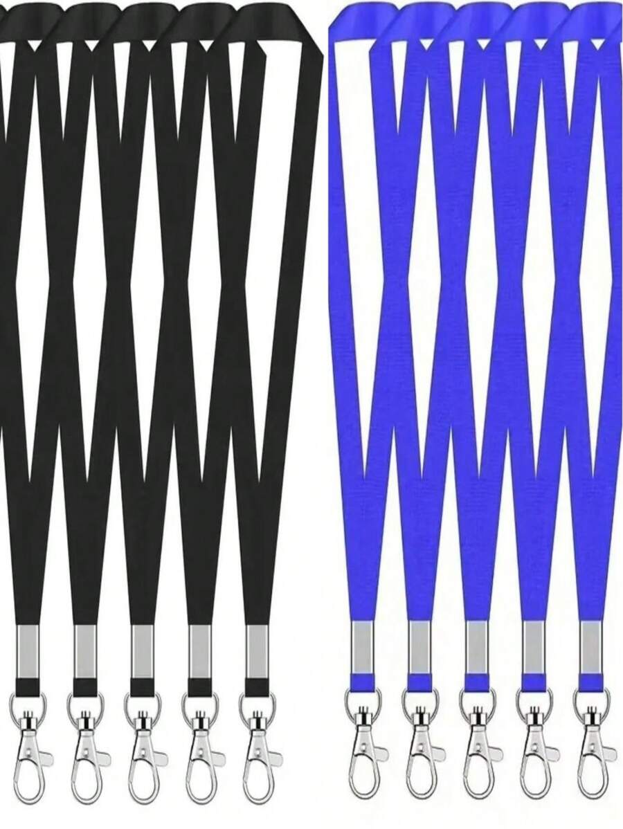 5 sztuk kolorowych różowych, niebieskich, czarnych smyczy, modny design unisex, odpowiedni do identyfikatorów biurowych, smycz na rejs, z obrotowymi haczykami do łatwego użycia, artykuły szkolne, powrót do szkoły