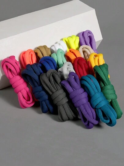 聚酯纤维半圆形鞋带，适用于休闲鞋、运动鞋、靴子、男女通用多色鞋带配件、女士男士运动鞋、男士训练鞋、跑步鞋、休闲鞋