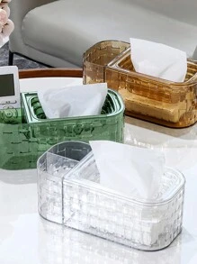 三格多功能纸巾盒轻巧奢华家居客厅茶几遥控器收纳盒创意纸巾盒返校 - 彩色 - 查看 9