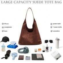 Monedero para mujer Bolsos tipo hobo Bolso holgado Bolso Bolso marrón para viajes Compras Trabajo - café - Ver 7