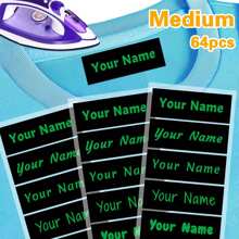 Customized Clothes Personalized Name Stickers Can Be Ironed On Clothes And Washable Labels, Washable Sewing/Iron Name Tags, Suitable For School Uniforms, Bed Sheets, Hats, Socks, School Bags, Etc. Stylish, Adorable, High-Quality Custom, Personalized, School Students, Kids For Birthdays School, Office, Home, Multi-Functional, For Valentine's Day, For Weddings, For Housewarming, Back To School Supplies,Customized Stickers,Warm Ambience - Multicolor - View 34