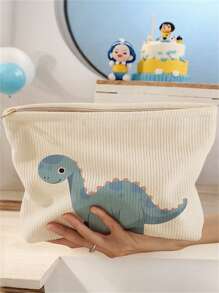 1 Stück süße Cartoon Dinosaurier Muster bedruckter Kulturbeutel, Reisetasche für Strand, Schwimmbad, Bademode, Reise Organizer, Kosmetiktasche, Make-up Tasche, Make-up Beutel, Waschbeutel mit großer Kapazität für Lippenstift, Pinsel, Hautpflege, Handy, Münzen, kleine Artikel, Mehrfachverwendung für Zuhause, Geschenk, Urlaub, Fest, Teenager, Schule, Schulanfang Bedarf, Kosmetikaufbewahrung, Wohnheim Wesentliche
