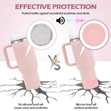 Nắp đậy ống hút 8-9mm, vỏ silicon, phù hợp với cốc 30/40oz, quà Giáng sinh cho bé gái, đồ trang trí thủ công tự làm, trang trí Lễ Tạ ơn, quà tặng bạn bè, trang trí tiệc Giáng sinh, phụ kiện, cốc và bình nước Giáng sinh - Hồng 26 chữ - Xem 5