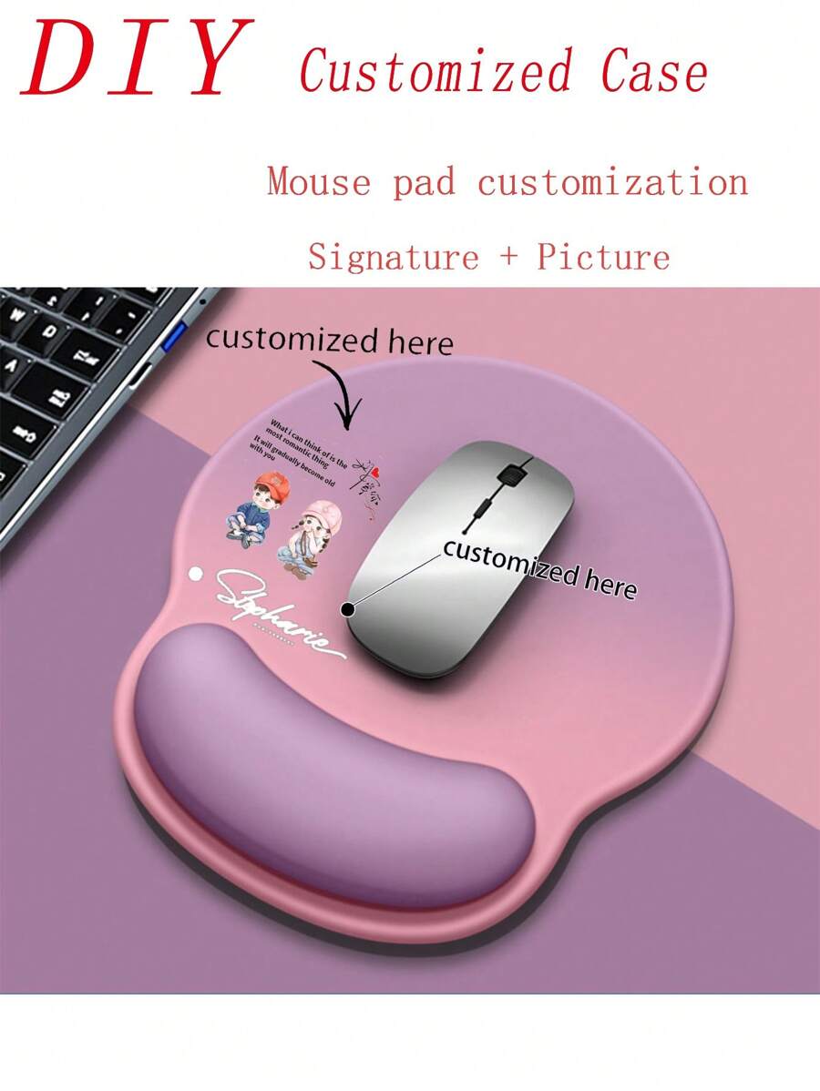 1pc Custom Gradient Mouse Pad, Personalized Customized Text, Name, Photo, Gradient Mouse Pad, Home Office Good Things Back To School - Multicolor - View 1