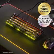 SteelSeries Apex Pro Mini HyperMagnetic Gaming Keyboard World's Fastest Adjustable Actuation Compact 60% Form Factor RGB PBT Keycaps USB-C English QWERTY Layout - Wired-UKEnglishQWERTY - View 2