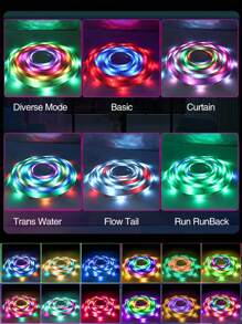 Acosh Neon LED Strip Lights Multi-Color - 5V USB Powered With Smart App Control Lighting For Bedroom Dreamcolor Decor And Remote Music Sync Color Changing LED Lights For Party, Holiday Theme - Multicolor - View 7