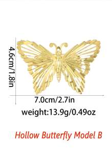 1pc Alloy Enamel Gorgeous Butterfly Napkin Ring, Tabletop Decor Napkin Holder For Dining Table, Holiday, Party, Hotel, Restaurant, Wedding, Gold Color
