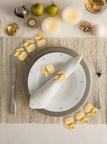 5 件金色餐巾环、金属叶散装餐巾环、布餐巾架环 复活节婚礼仪式餐桌装饰 情人节派对生日装饰、伴娘求婚、婚礼装饰、新娘沐浴、单身派对、婚礼仪式