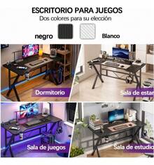 Mesa Escritorio Computador Minimalista Gamer Radlove L Mdf - Negro - Ver 8