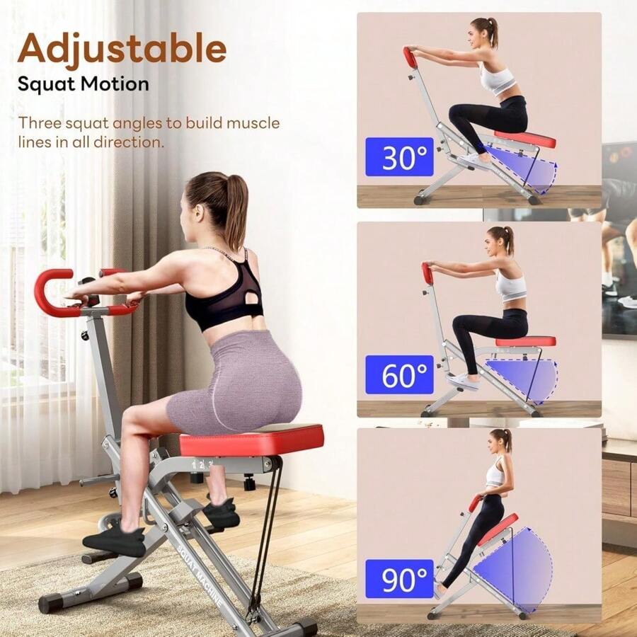 Squat Machines Rowing Machine, Foldable & Full Body Exercise Workout ...
