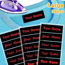 Customized Clothes Personalized Name Stickers Can Be Ironed On Clothes And Washable Labels, Washable Sewing/Iron Name Tags, Suitable For School Uniforms, Bed Sheets, Hats, Socks, School Bags, Etc. Stylish, Adorable, High-Quality Custom, Personalized, School Students, Kids For Birthdays School, Office, Home, Multi-Functional, For Valentine's Day, For Weddings, For Housewarming, Back To School Supplies,Customized Stickers,Warm Ambience - Multicolor - View 41