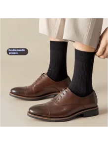 2/5/10 Pairs Classic Black Breathable Moisture Wicking Men's Socks For Business/Formal Wear Or Sportswear, Suitable For Spring/Summer, Fall