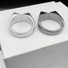1 chiếc nhẫn nam thời trang, nhẫn đôi bằng kim loại khắc chữ mở, quà tặng ngày Valentine cho nữ. - Nhiều màu - Xem 2