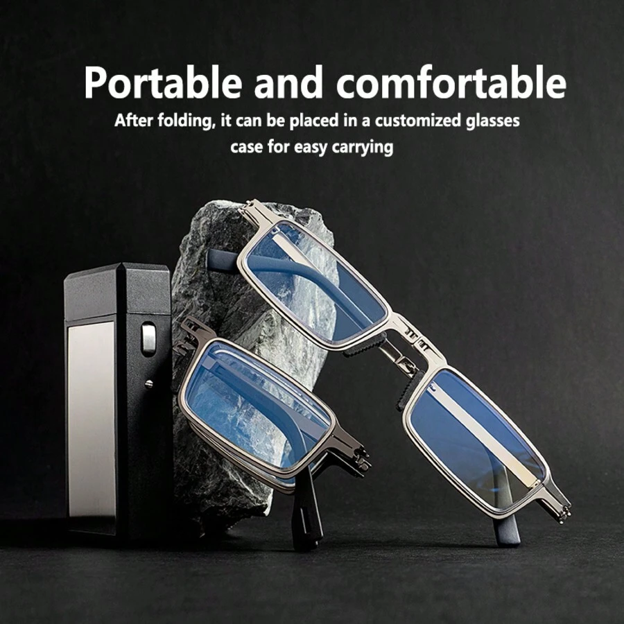 Ultra-Light Foldable High-Definition Reading Glasses, & Presbyopia Glasses With Strap & Case, Fashion Portable Vision-Enhancing Glasses For Men & Women