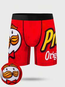 Men's Snack & Digital Print Comfortable Breathable Boxer Brief - Multicolor - View 2