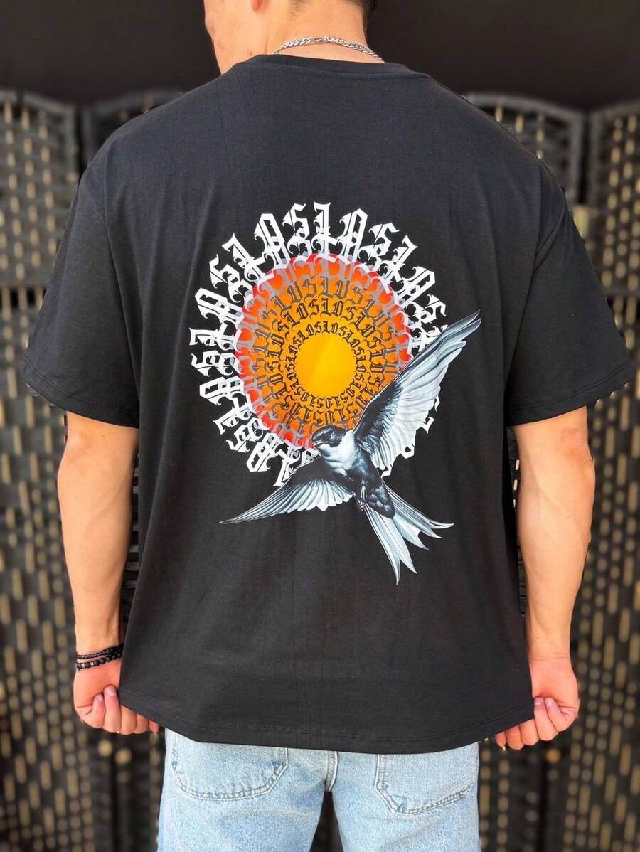 Playera con aplicación de DTF Golondrina - Negro - Ver 1