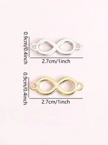 10 件创意无限标志水钻镶嵌镂空吊坠连接器 - 带双挂幸运数字 8 设计合金链接的饰品，适用于 DIY 男女时尚手链项链脚链 - 个性化礼物的独特配饰