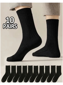 2/5/10 Pairs Classic Black Breathable Moisture Wicking Men's Socks For Business/Formal Wear Or Sportswear, Suitable For Spring/Summer, Fall