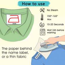 Customized Clothes Personalized Name Stickers Can Be Ironed On Clothes And Washable Labels, Washable Sewing/Iron Name Tags, Suitable For School Uniforms, Bed Sheets, Hats, Socks, School Bags, Etc. Stylish, Adorable, High-Quality Custom, Personalized, School Students, Kids For Birthdays School, Office, Home, Multi-Functional, For Valentine's Day, For Weddings, For Housewarming, Back To School Supplies,Customized Stickers,Warm Ambience - Multicolor - View 8