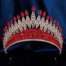奢华新娘水晶水钻大皇冠，女士选美头饰，适合表演、派对、婚礼、宴会、情人节配饰 - 皇冠 - 查看 8