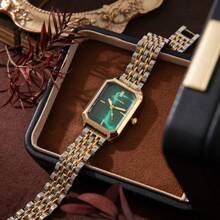 xinyunkou New Luxury Steel Strap Women's Watch, Fashion Minimalist Square Quartz Wrist Watch For Students