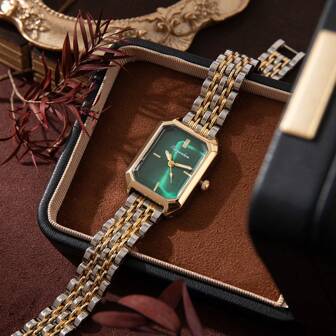 xinyunkou New Luxury Steel Strap Women's Watch, Fashion Minimalist Square Quartz Wrist Watch For Students