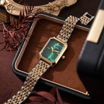 xinyunkou New Luxury Steel Strap Women's Watch, Fashion Minimalist Square Quartz Wrist Watch For Students