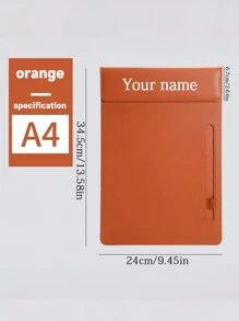 Customizable A4 File Folder Magnetic File Folder, 1pc Customized Leather Conference Pad File Folder, Writing Pad Business Hotel Supplies Conference Folder, Personalized File Folder, Waterproof Leather File Folder Customization, Suitable For Business And Office File Organization - Multicolor - View 2