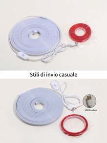 1m/2m/3m/4m/5m USB Flexible LED Neon Decorative Light Strip, Dimmable Atmosphere Lamp For Live Streaming, Makeup Mirror, Bathroom, Touch Switch - White - View 9