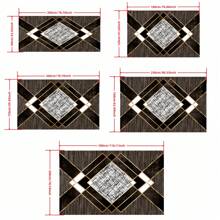 Dicke Kristall-Samt Qualität großer Teppich für Innenräume, Wohnzimmer-Teppich, Sofa-Teppich, Schlafzimmer-Teppich, rutschfeste Bettvorleger, Essbereich/Küchen-Teppich, Bürostuhlunterlage, Tür-/Eingangsbereich-Matte, Picknick-Matte für Outdoor, Baby-Krabbelteppich, Outdoor-Camping-Matte - Streifen - Übersicht 2