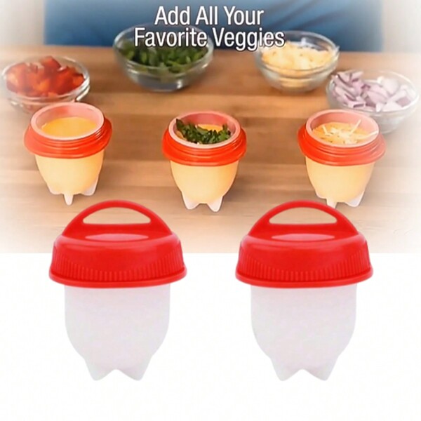 2/4PCS Silicone Egg Cooker, Egg Poachers, Non-Stick, High Temperature Resistant, Easy To Shell, Cook Perfect Eggs, Easy Breakfast Prep, Kitchen And Restaurant Use, Steamer
