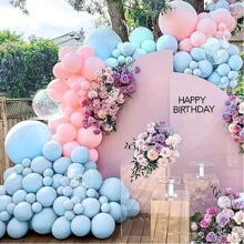 高品质乳胶气球套装 18/12/10/5 英寸派对装饰气球适合生日、情人节婚礼、毕业派对、新季节新娘送礼会、性别揭示派对装饰气球 - 彩色 - 查看 8