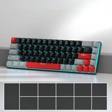 MageGee Box 60% 机械游戏键盘带红色开关 68 键有线可拆卸 Type-C LED 冰蓝色背光迷你紧凑型键盘适用于笔记本电脑 Windows 平板电脑游戏玩家灰色黑色 - 灰黑色(Red Switch) - 查看 11