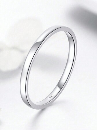 1枚简约925纯银镂空素食戒指，精美珠宝，女士礼品