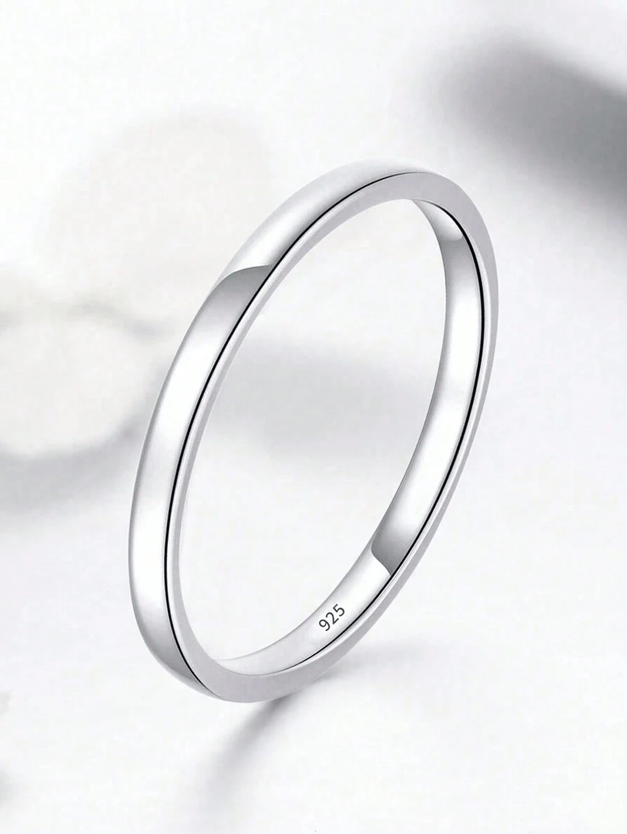 1枚极简主义925纯银镂空素食戒指，精致首饰，女士礼物