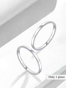 1枚极简主义925纯银镂空素食戒指，精致首饰，女士礼物 - 銀色 - 查看 4