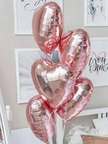 5/10 Stück Roségold Folie Herz Ballons, Roségold Herz Ballons, Valentinstag Ballons 45cm Folie Ballons für Helium Geburtstagsdekoration für Valentinstag, Hochzeit, Geburtstagsfest, Baby-Shower, Muttertag