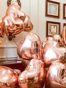5/10 Stück Roségold Folie Herz Ballons, Roségold Herz Ballons, Valentinstag Ballons 45cm Folie Ballons für Helium Geburtstagsdekoration für Valentinstag, Hochzeit, Geburtstagsfest, Baby-Shower, Muttertag
