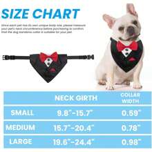 1 pieza Pañuelo de lujo y elegante para mascotas con moño y collar ajustable, diseño personalizado, apto para bodas y diversas fiestas - Multicolor - Ver 8