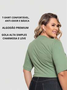 Plus Size T-Shirts - màu xanh lá - Xem 2