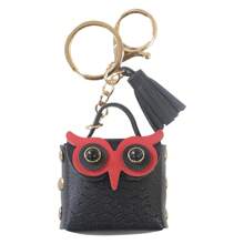 Owl Cute Keychain, Multipurpose Cute Mini Coin Purse Keychain, Leather Owl Tassel Keychain, Wallet Bags Jewelry Pouch,Bag Charms
