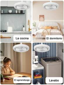 1 Piece 2 In 1 LED Fan Lamp With Remote Control, Fan Lamp For Room, Living Room, Dining Room, Bedroom - 白色 - 查看 5