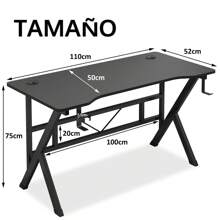 Mesa Escritorio Computador Minimalista Gamer Radlove L Mdf - Negro - Ver 4