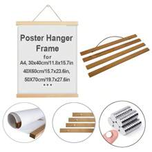 Pine Teak Wood Magnetic Poster Frame Hanger, Magnet Poster Frame For Posters, Prints, Photos, Pictures, Maps, Scrolls, And Canvas Artwork 1pc, Hanging Scroll, Solid Wooden Picture Frame, Hanging Picture Frame, Mobile Poster Frame, Painting Core Teak Scroll Gifts Birthday Graduation